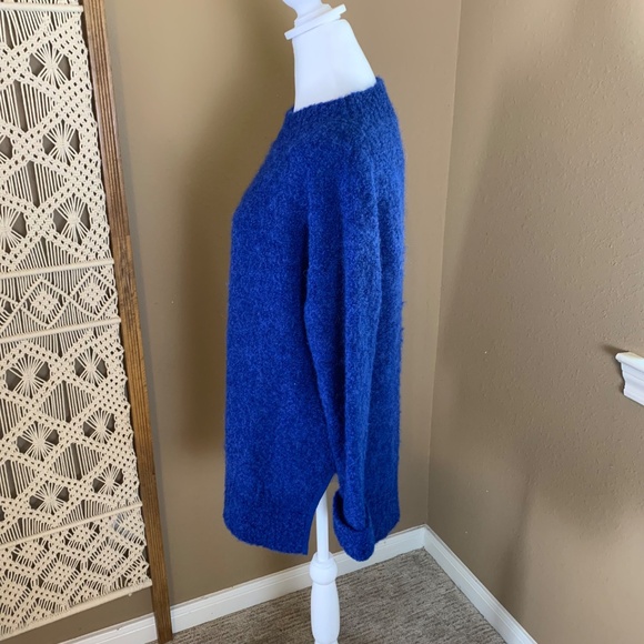 WRAP London Blue Cotton Alpaca Sweater Size US 8/10 - Picture 4 of 10